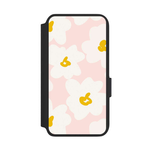 Samsung Galaxy S22 NIVOflip Retro Blumenwand Gänseblümchen Aprikose