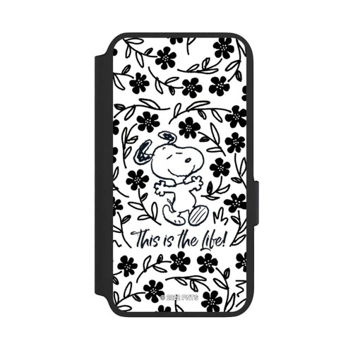 Samsung Galaxy S22 NIVOflip Snoopy schwarz und weiß This Is The Life