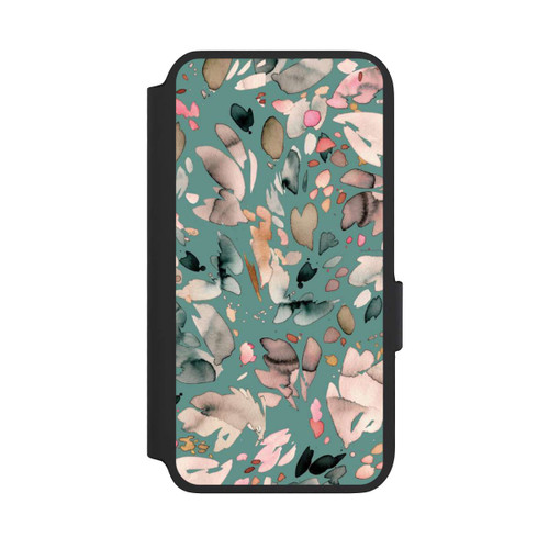 Samsung Galaxy S22 NIVOflip Abstrakte Blumenblätter grün