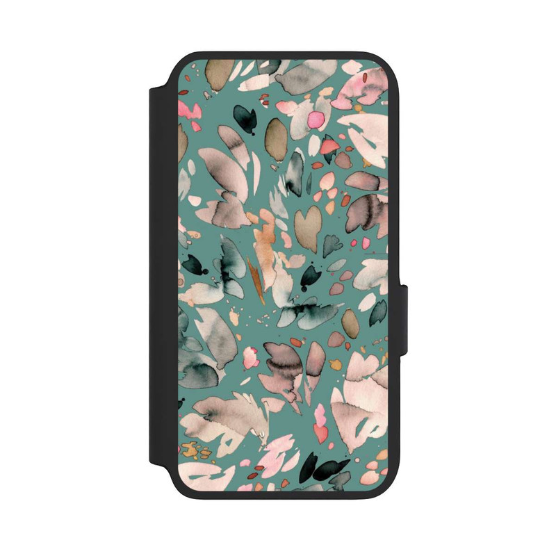 Galaxy S22 NIVOflip Abstrakte Blumenblätter grün