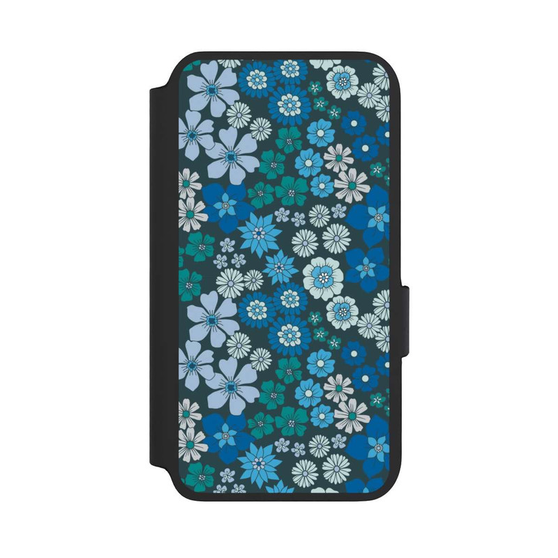 Galaxy S22 NIVOflip Fleurs bleues DeinDesign