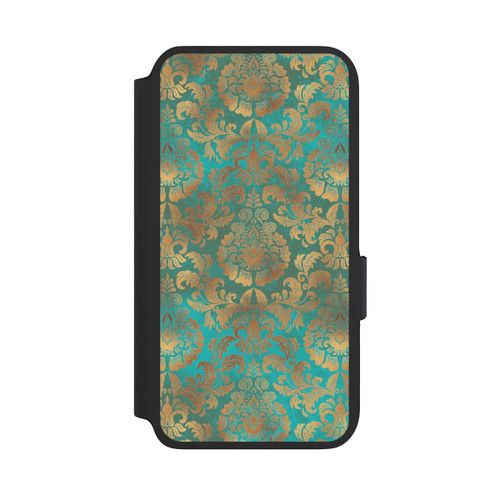 Samsung Galaxy S22 NIVOflip Damask Wallpaper Turquoise