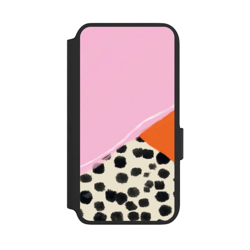 Samsung Galaxy S22 NIVOflip Pink and Orange Modern Art with Dots