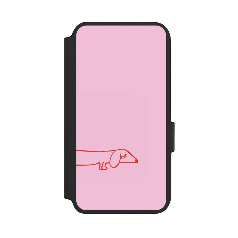 Galaxy S22 NIVOflip Dachshund Illustration Pink