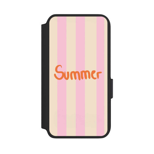 Samsung Galaxy S22 NIVOflip Summer- Rosa und Orange Streifen Hintergrund