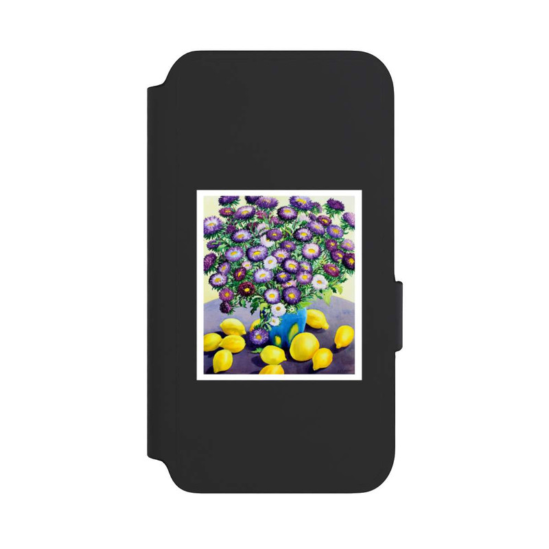 Galaxy S22 NIVOflip Purple Asters and Lemons by Christopher Ryland
