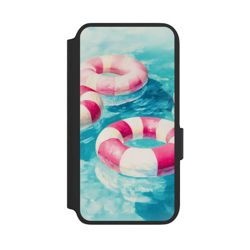 Samsung Galaxy S22 NIVOflip Gestreifte Schwimmringe im Pool