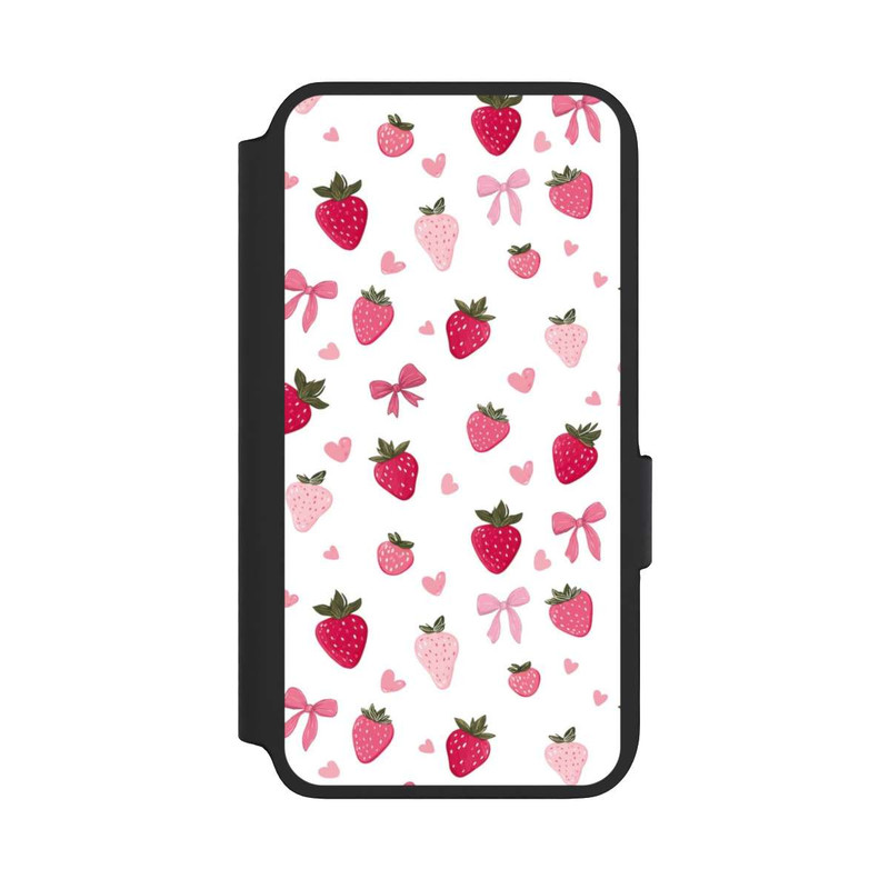 Galaxy S22 NIVOflip Erdbeer Herz Schleifen Muster Pink