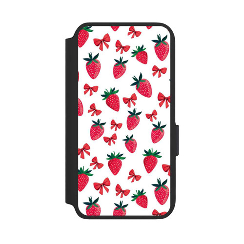 Samsung Galaxy S22 NIVOflip Strawberry Ribbon Pattern Red