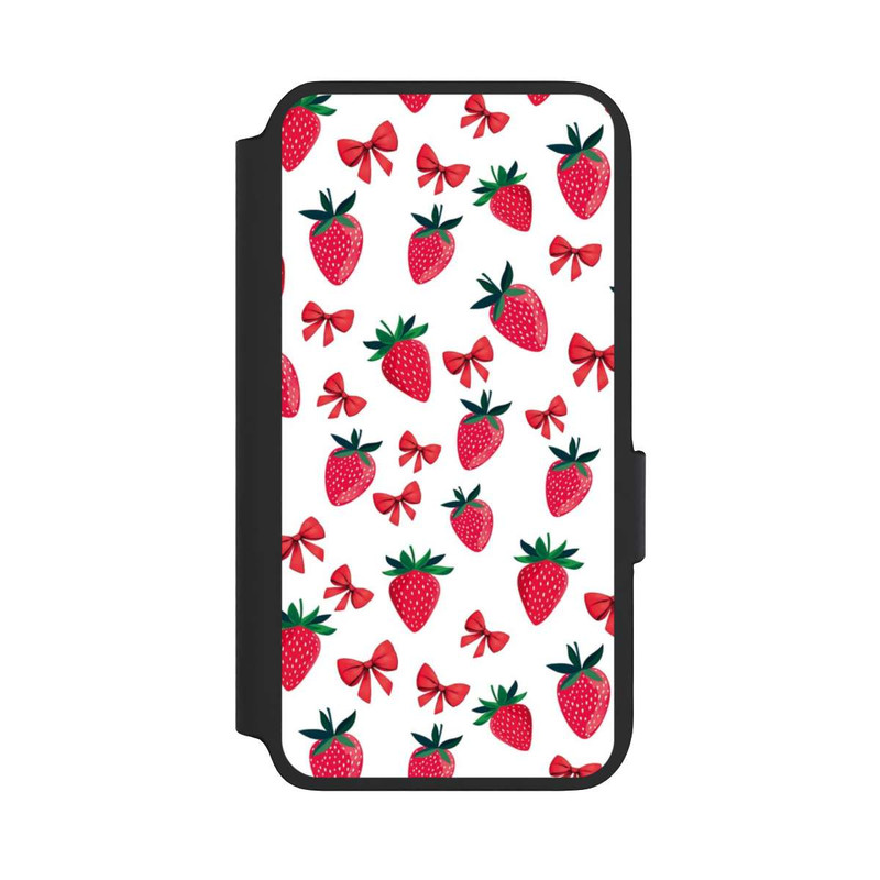 Galaxy S22 NIVOflip Erdbeer Herz Muster Schleifen Rot