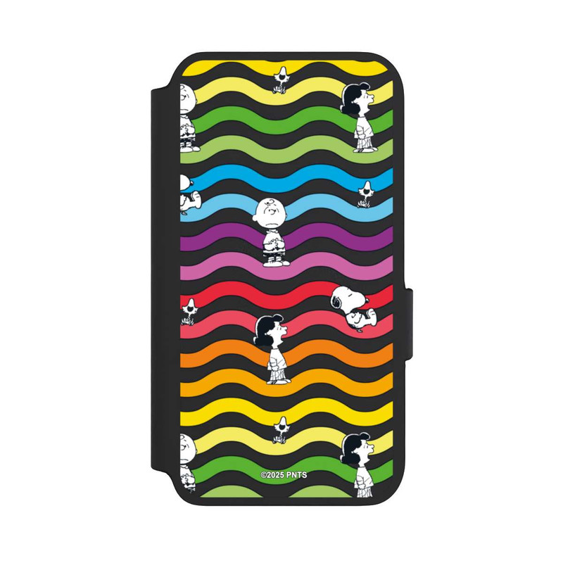 Galaxy S22 NIVOflip Snoopy Pattern Rainbow Transparent