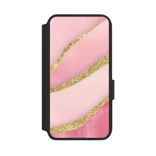 Samsung Galaxy S22 NIVOflip Pink Marble Goldprint Stripes