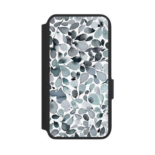 Samsung Galaxy S22 NIVOflip Eukalyptus Aquarell Blätter Grau