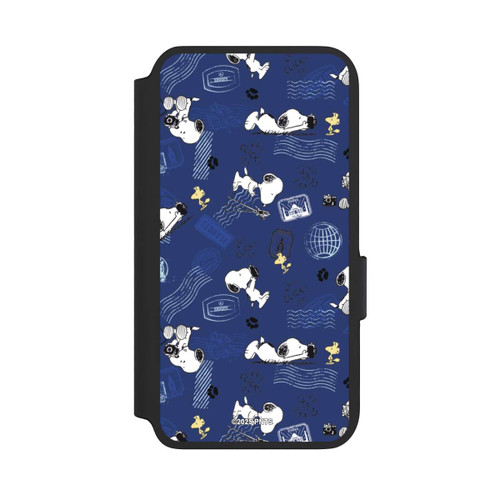 Samsung Galaxy S22 NIVOflip Peanuts Travel Stamps Pattern Blue