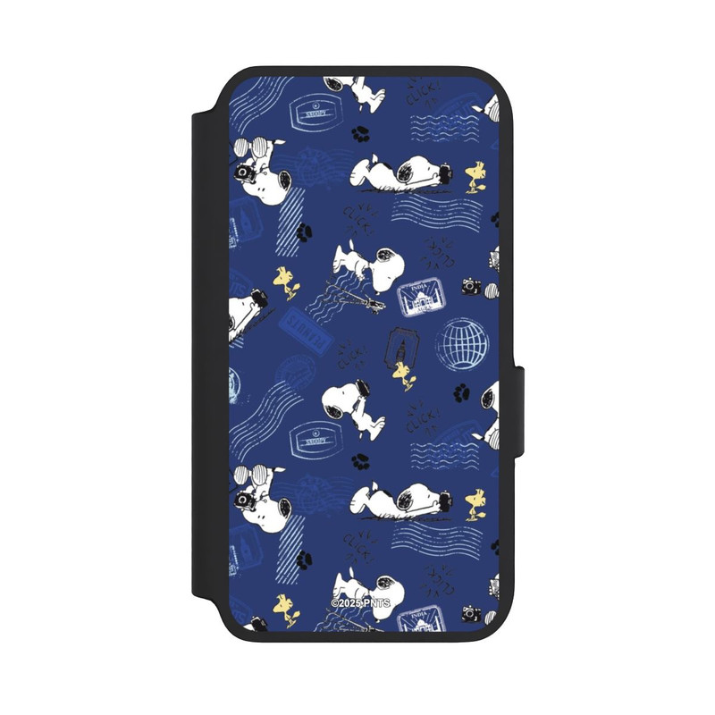 Galaxy S22 NIVOflip Peanuts Travel Stamps Pattern Blue