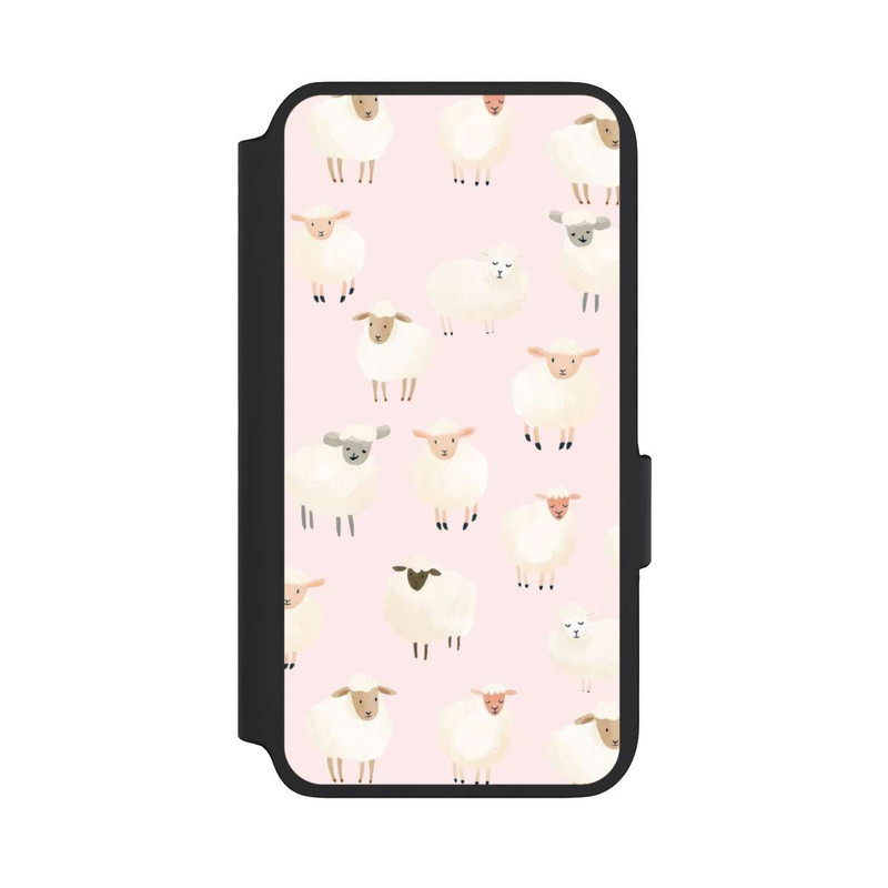 Galaxy S22 NIVOflip Schafe auf Rosa Hintergrund mit KI