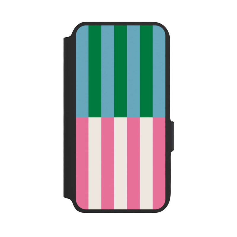 Galaxy S22 NIVOflip Motif Rayé Vert Rose