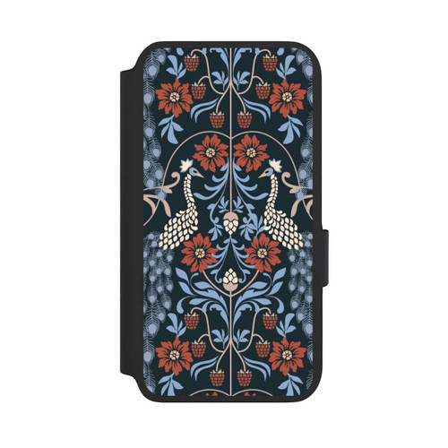 Samsung Galaxy S22 NIVOflip Vintage Peacock Garden Arts and Crafts Floral Dark