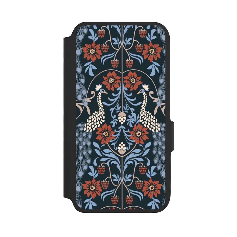 Galaxy S22 NIVOflip Vintage Peacock Garden Arts and Crafts Floral Dark