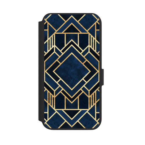 Samsung Galaxy S22+ NIVOflip Kunst Deko Blau Golddruck