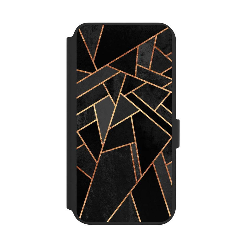 Galaxy S22 + NIVOflip Schwarze Nacht Gold Druck