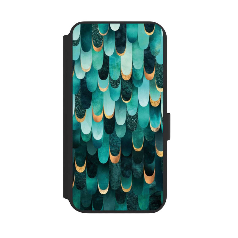 Galaxy S22 + NIVOflip Gefiedert Türkis Golddruck
