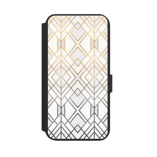 Samsung Galaxy S22+ NIVOflip Gold und Grauer Geo Golddruck