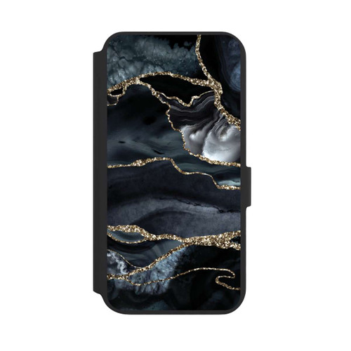 Samsung Galaxy S22+ NIVOflip Dark Marble Gold Glitter Look