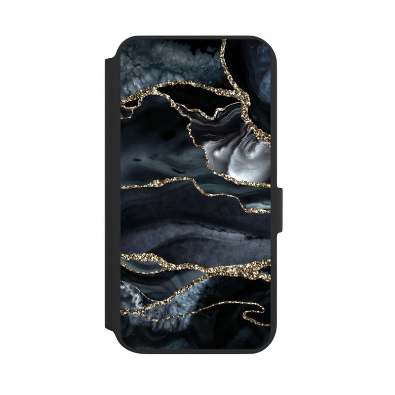 Galaxy S22 + NIVOflip Or marbré foncé Aspect pailleté