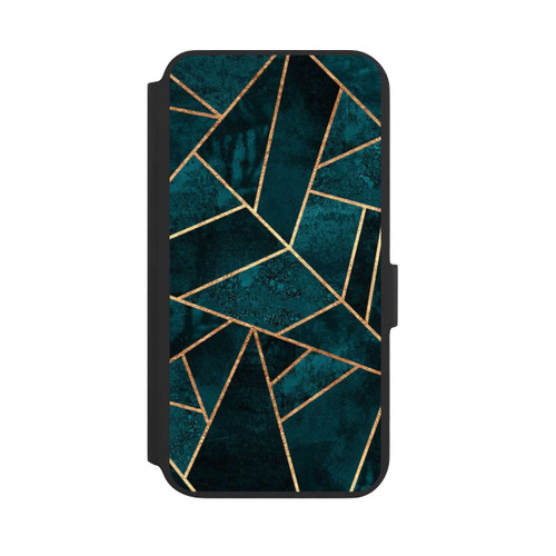 Samsung Galaxy S22+ NIVOflip Tief Blaugrün Stein Gold Druck