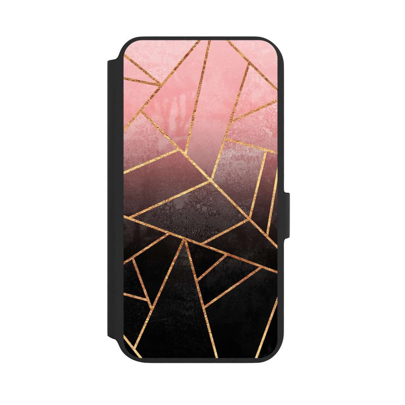 Galaxy S22 + NIVOflip Imprimé Pierre Or Rose Et Noir