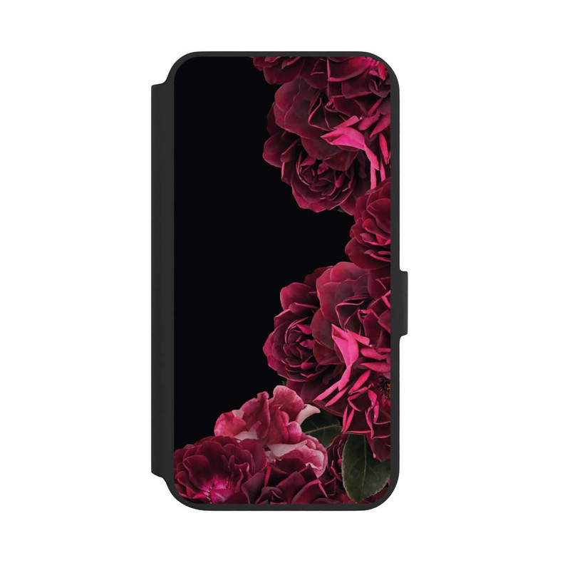 Galaxy S22 + NIVOflip Vintage Rosen auf Schwarz