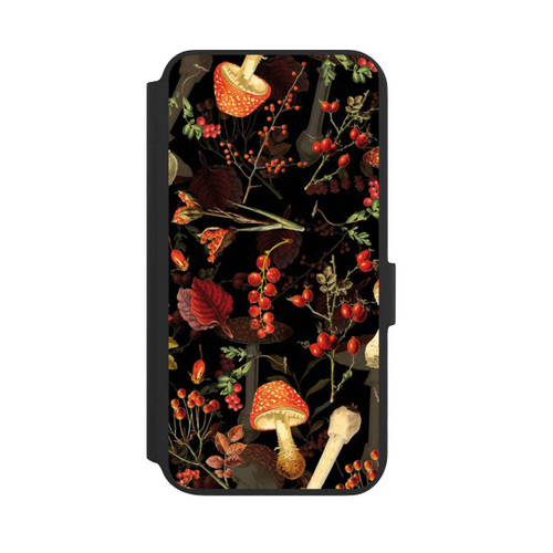 Samsung Galaxy S22+ NIVOflip Mushroom Pattern Black