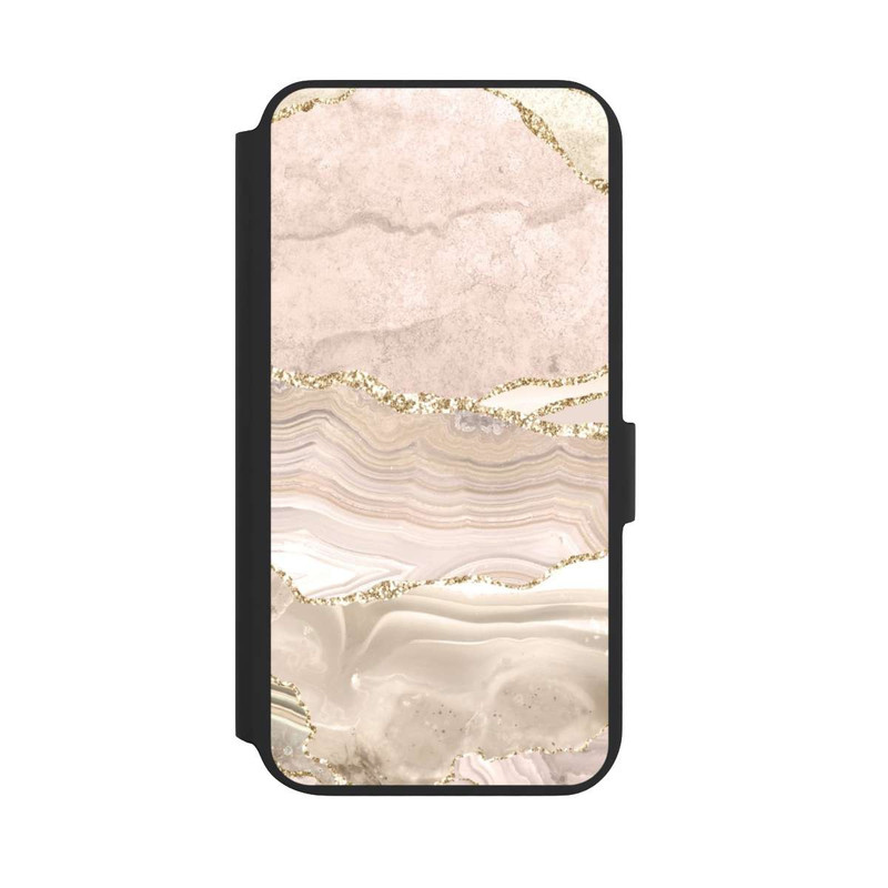 Galaxy S22 + NIVOflip Marmor rosa-goldene Streifen