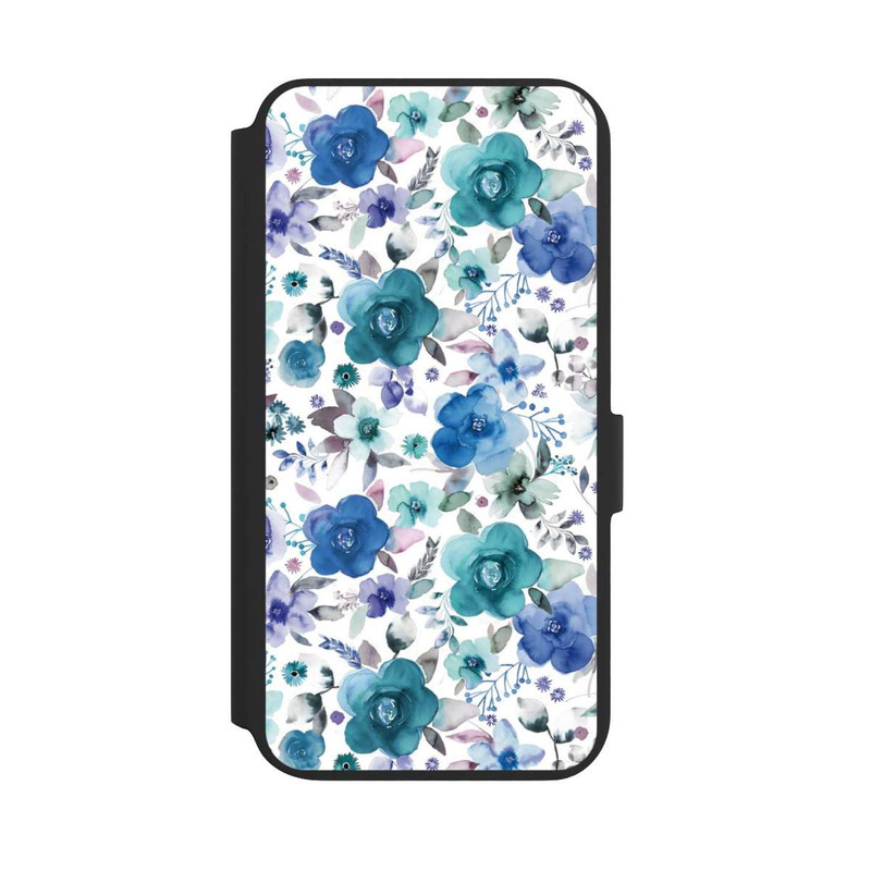 Galaxy S22 + NIVOflip Bouquets de fleurs d'hiver bleu
