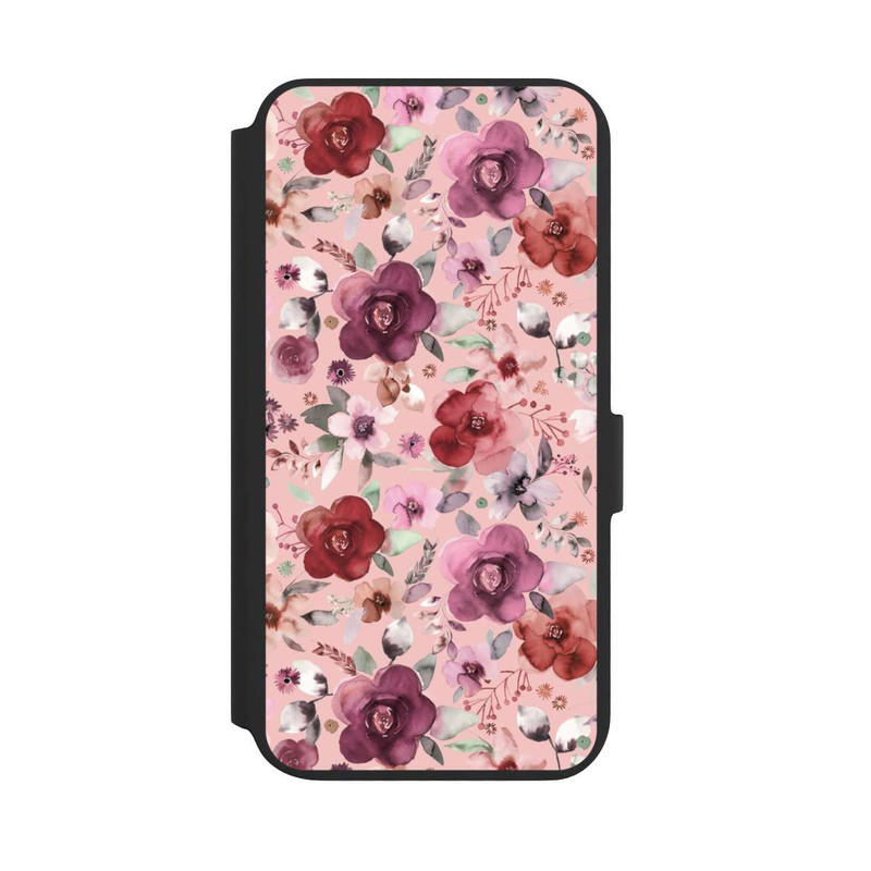 Galaxy S22 + NIVOflip Üppiger romantischer Blumenstrauß rosa
