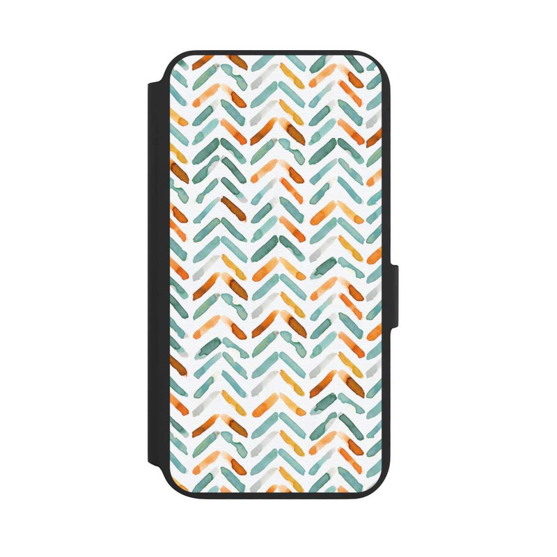 Galaxy S22 + NIVOflip Elegant Fall Chevron Blue Orange
