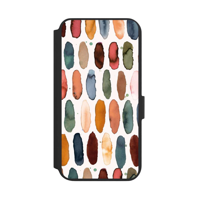 Galaxy S22 + NIVOflip Watercolor Dashes Mineral Terracotta