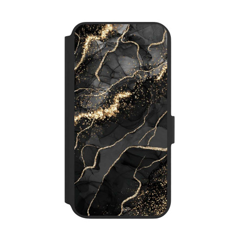 Samsung Galaxy S22+ NIVOflip Look Spirales de Marbre Sombre &amp; Or