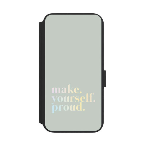 Samsung Galaxy S22+ NIVOflip Make Yourself Proud Zitat-Minze und Farbverlauf