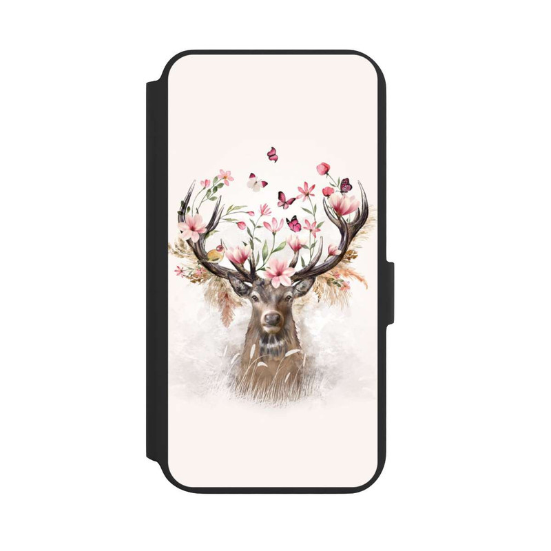 Galaxy S22 + NIVOflip Hirsch Blumen Geweih