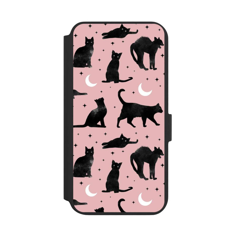 Galaxy S22 + NIVOflip Lune & Chats Fond Rose