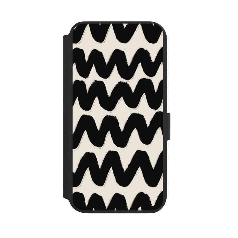 Galaxy S22 + NIVOflip Vagues Noires Pattern