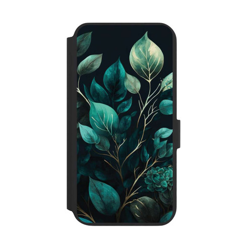 Samsung Galaxy S22+ NIVOflip Green Eucalyptus Leaves against a Dark Background with AI