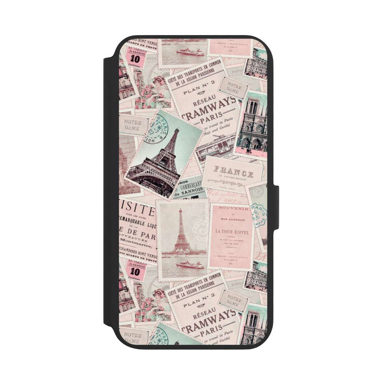 Galaxy S22 + NIVOflip Vintage Paris Postcards Pattern