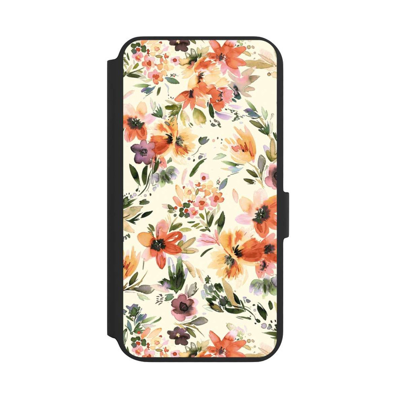 Galaxy S22 + NIVOflip Fleurs artistiques d'été Ivoire