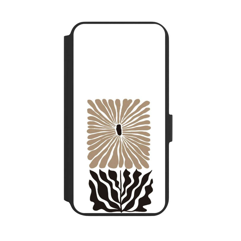 Galaxy S22 + NIVOflip Fleur Bohème Marron sur Blanc