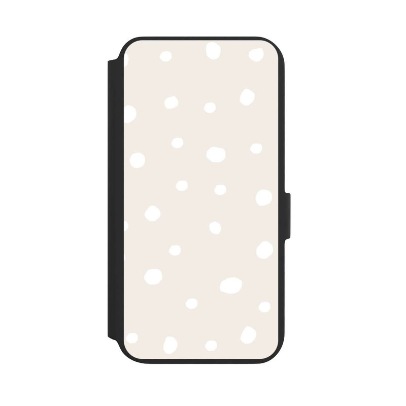 Galaxy S22 + NIVOflip Motif à Pois Beiges et Blancs