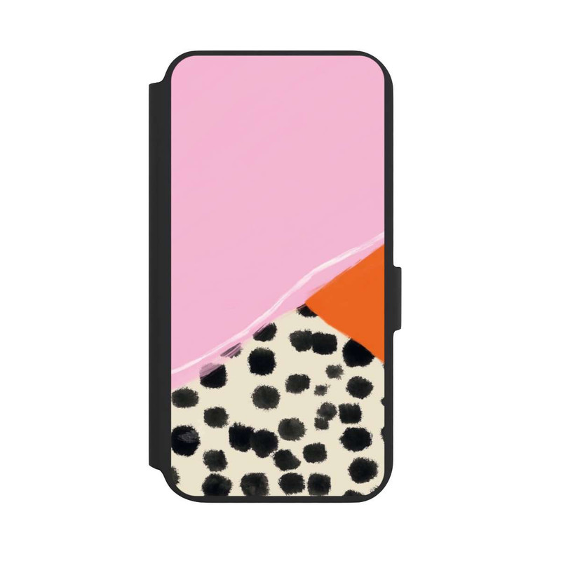 Galaxy S22 + NIVOflip Rosa und Orange Gepunkteter Hintergrund