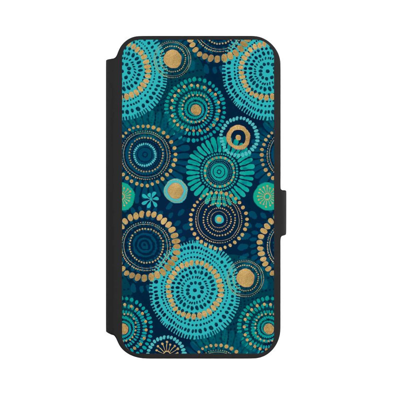 Galaxy S22 + NIVOflip Blockprint India Teal Gold